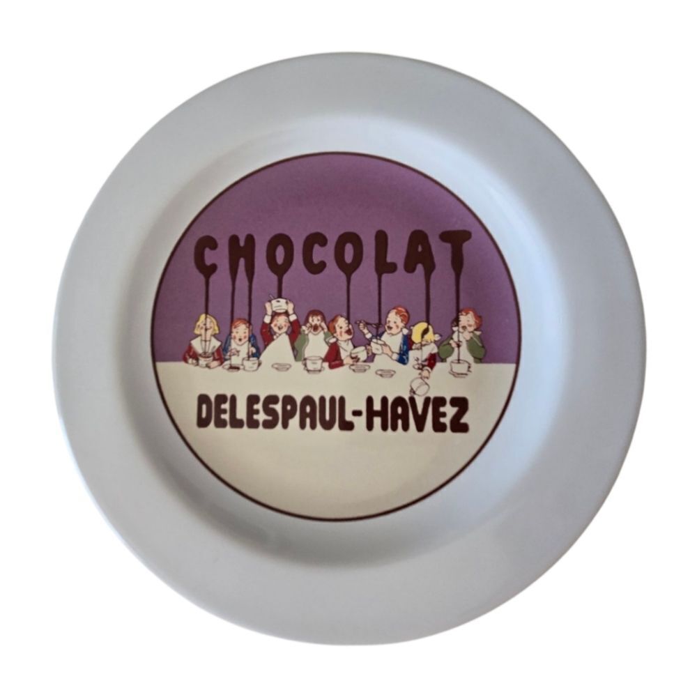 Pottery Barn Ceramic Chocolate Dessert Plate Chocolat Delespaul-Havez